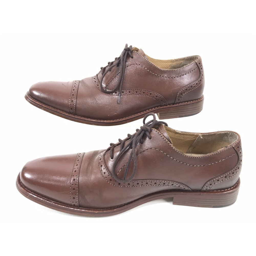Bass Carnell Oxford Cap Toe Brown Shoes Mens Size 11.5M 70-10132 - Picture 5 of 9